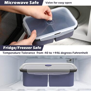 Контейнери для заморожування супів webake Силіконовий лоток для заморожування 500 мл 2 шт. з кришкою Контейнер для заморожування харчових продуктів Контейнер для зберігання надзвичайно великий лоток для кубиків льоду для супу, бульйону, соусу, кубиків льо