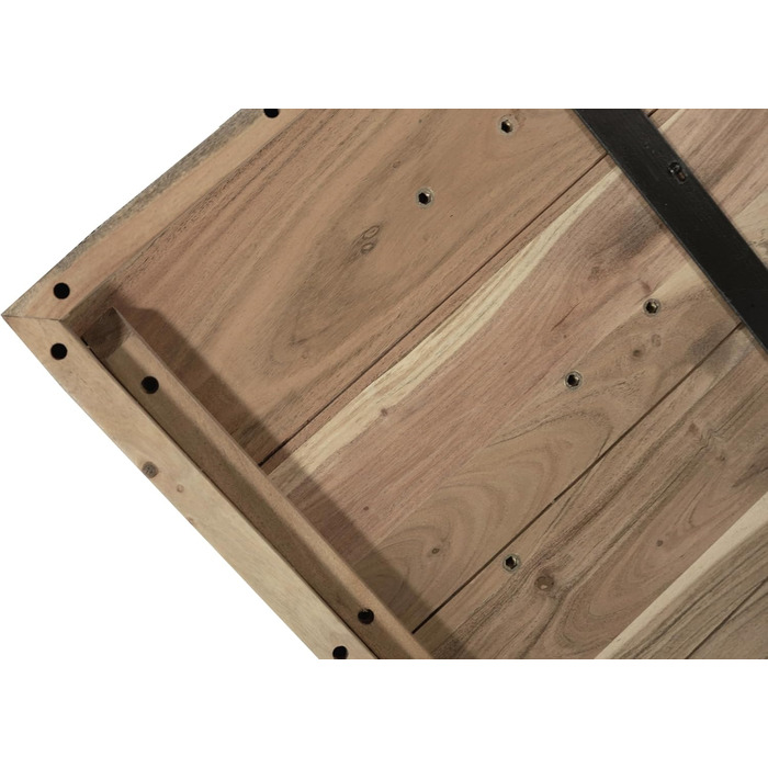 Обідній стіл SAM 200 x 100 см Rio, обідній стіл натурального кольору, масив акації, чорний металевий каркас-павук, прямі краї 200 x 100 см натуральний колір / чорний