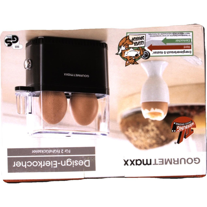 Яйцеварка GOURMETmaxx на 2 яйця компактна яйцеварка яйцеварка з яйцепробивачем, мірним стаканом та сигнальним тоном 3 ступені твер