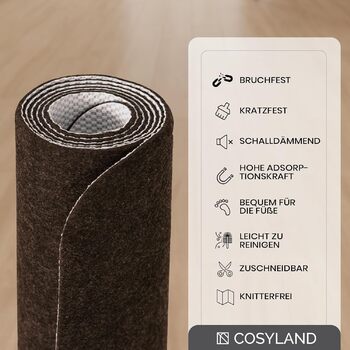 Захисний килимок для офісних стільців COSYLAND 90 120 см - Килимок для офісного стільця - Килимок для офісного стільця - Захисний килимок для підлоги - Килимок для офісних стільців - Килимок для офісного стільця (темно-коричневий)