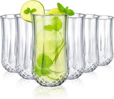 Пластикових склянок хайбол, 10 унцій / 280 мл небитка акрилова чашка для пиття прозора старомодна тумблер для води, для коктейлів