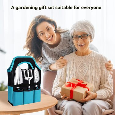 Набір садових інструментів Auvstar, 7 предметів лопатка, граблі, секатор та інше для догляду за садом. З міцним чохлом для зберігання та килимком для пересадки рослин. Ідеальний подарунок для садівників та садівниць