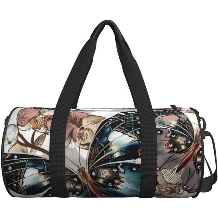 Дорожня сумка-циліндр з квітковим принтом, спортивна сумка для чоловіків та жінок, сумка-мішок, спортивна дорожня сумка