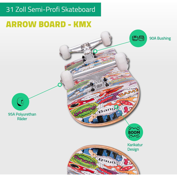 Скейтборд Arrow Board — серія KMX, 22/27/31 дюймів
