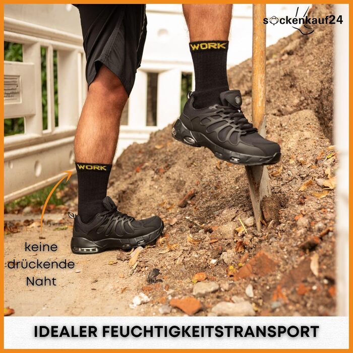 Чоловічі робочі шкарпетки (10 або 20 пар) РОБОЧІ шкарпетки бавовняні розмір 43-46 10 пар Чорні