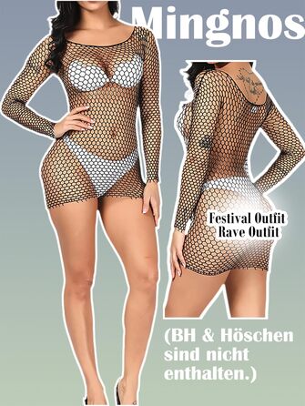 Жіночий сітчастий топ Mingnos, прозорий, довгі рукави, універсальний розмір