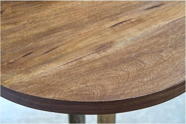 Бароковий журнальний/приставний столик, круглий, із золота, латуні та дерева манго, античний вигляд, стиль бароко, репродукція, висота 60 см