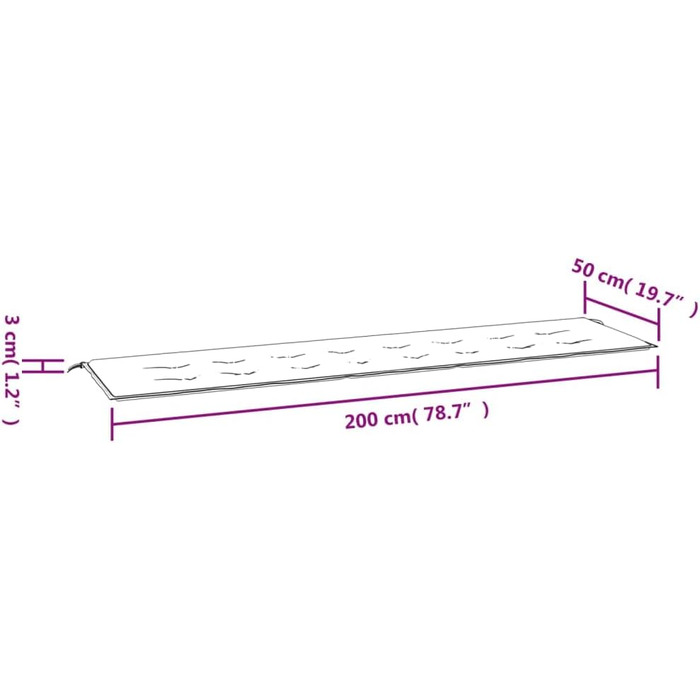 Подушка для садової лавки, Подушка для сидіння на відкритому повітрі, Подушка для садової лавки, Подушка для лавки, винно-червона 200x50x3см Оксфордська тканина