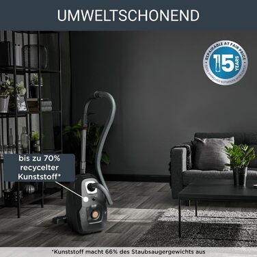 Пилосос з мішком 400 Вт 4,5 л мішок для пилу 99,98 HEPA-фільтрація 12 м радіус дії компактний дизайн вкл. аксесуари чорний Будинок