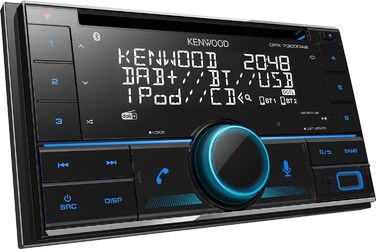 Автомобільна радіостанція KENWOOD DPX-7300DAB 2-DIN CD з DAB і Bluetooth гучним зв'язком (USB, AUX-вхід, 3 x Pre-Out 2,5 В, Storeo Alexa, звуковий процесор, 4x50 Вт, VAR. освітлення, антена DAB) Одинарний