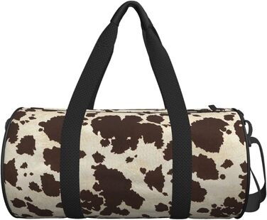 Спортивна сумка з натуральної яловичої шкіри з візерунком коров'яча шкіра, для фітнесу, подорожей та багажу. Велика дорожня сумка для чоловіків та жінок, ідеальна для коротких поїздок та вихідних.