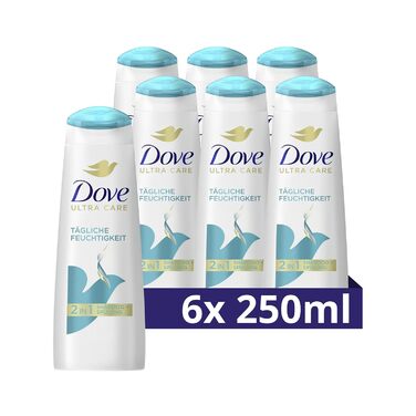 Шампунь і кондиціонер Dove 2-в-1 Щоденний зволожувальний інтенсивний догляд для гладкого волосся 250 мл 6 шт. 250 мл (6 шт.)