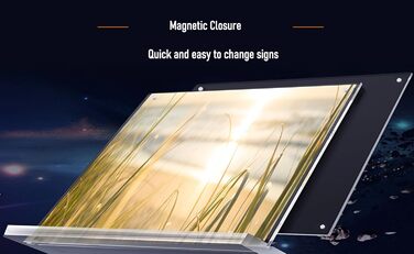 Настільні підставки TUKA-i-AKUT, 25 шт., альбомна орієнтація A4, прозорий акрил із магнітною застібкою, двосторонній дисплей, тримач для брошур, підставка для флаєрів, настільний рекламний дисплей, кришталево прозора Т-подібна підставка TKD8241-A4-W-25x, 