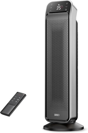 Енергозберігаючий безшумний керамічний обігрівач Dreo 2000 Вт з пультом дистанційного керування та термостатом, 25-дюймовий, 3-реж