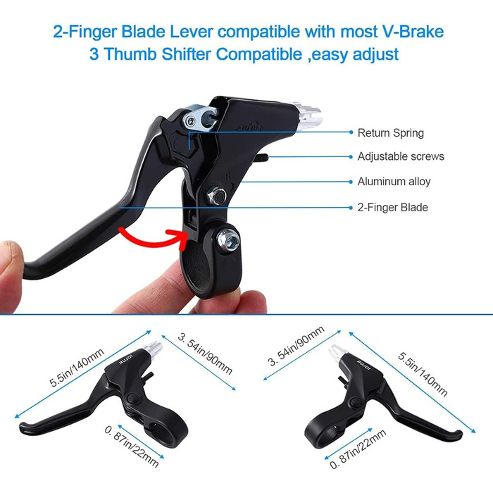 Комплект V-Brake гальм RUJOI (2 шт., 72 мм колодки)