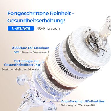 Система зворотного осмосу Waterdrop X12 Alkaline Mineral pH, сертифікована NSF/ANSI 58&372, швидкий потік 1200 GPD, 11-ступенева фільтрація без резервуару, 31 чистий для зливу, під прилавком, без BPA