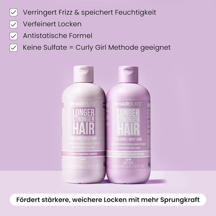 Набір шампуню та кондиціонера HAIR BURST Dream Curls, 2 × 350 мл