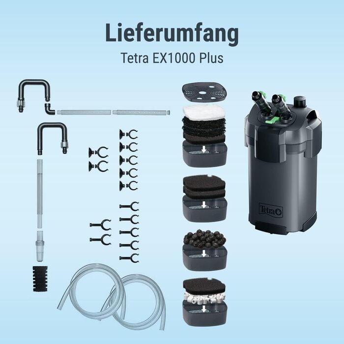 Зовнішній фільтр для акваріума Tetra EX 1000 Plus - потужний фільтр для акваріумів об&39ємом до 300 літрів, створює кришталево чисту, безпечну для риб воду, для використання в приміщенні