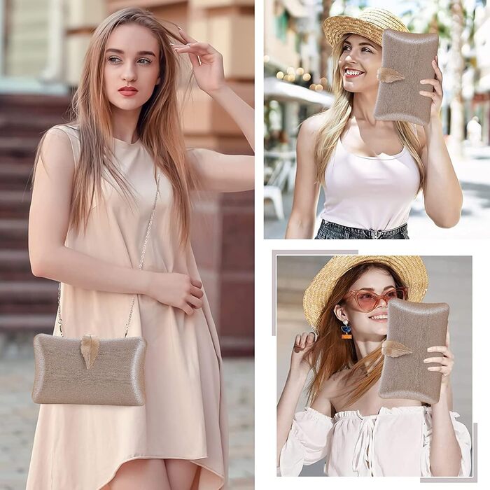 Клатч жіночий вечірній, сумочка з блискітками, ланцюжок, золотистий колір. Сумка на плече та через плече з застібкою-листом для коктейльної вечірки, балу, танців.