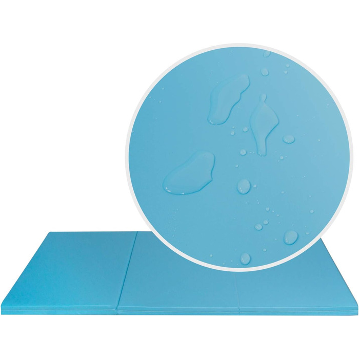 Складний м'який килимок для підлоги Гімнастичний килимок Килимок для фітнесу Гімнастичний килимок Нековзний спортивний килимок Ігровий килимок (3 елементи, світло-блакитний), 180x60x5