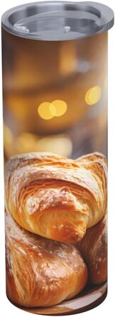 Кухоль з прямою трубочкою, 590 мл, дизайн пекарні, друкований, дорожній кухоль, підходить для кемпінгу, офісу та дому.