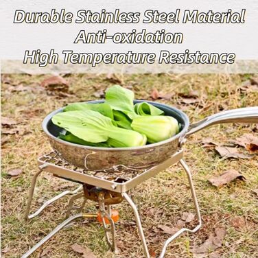 Складана підставка для гриля Wakects для барбекю, міні-підставка для гриля з нержавіючої сталі для багаття, портативна підставка для кемпінгового горщика, сітчастий дизайн із сумкою для зберігання для пікніків
