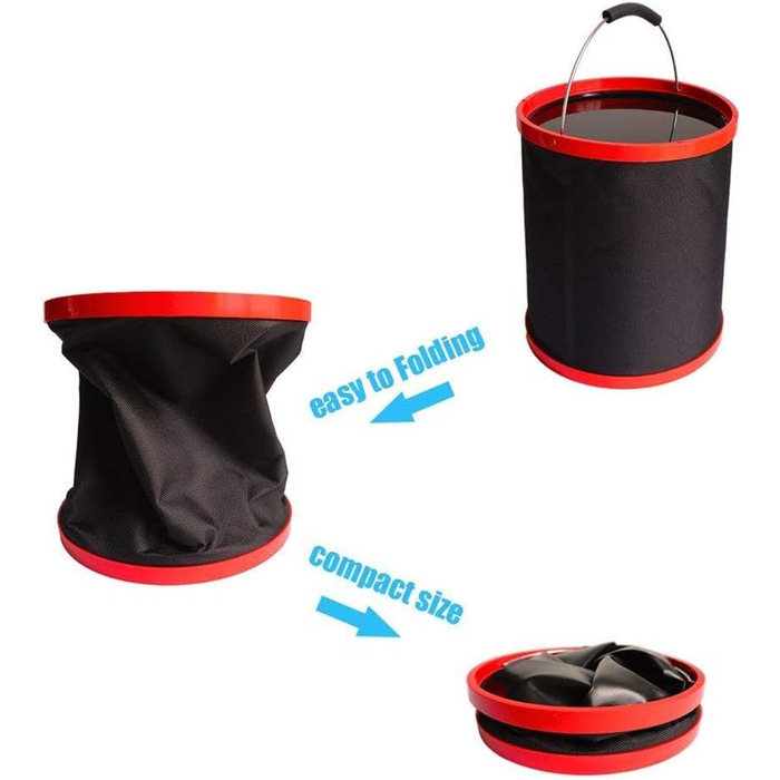 Складане відро, складне відро Oxford 2000D - підходить для кемпінгу, спорту на свіжому повітрі, домашнього використання, миття автомобіля - відро для води об&39ємом 12 л