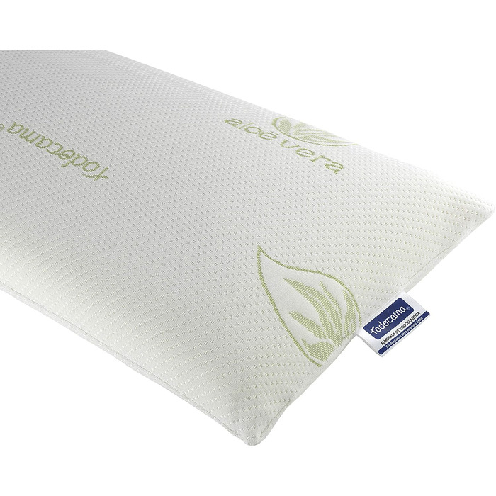 Віскоеластична подушка, компактна серцевина. Подвійний чохол на блискавці. Тканина Aloe Vera Plus. Терморегулююча подушка для шиї. Зелена 1 x 80 см