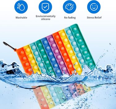 Розвиваючі іграшки для дітей Enlightenment Digital, 2 in 1 MEINRAUM Poppit XXL Fidget It Toys 100 Numbers Push Bubble Pop Toy Stre