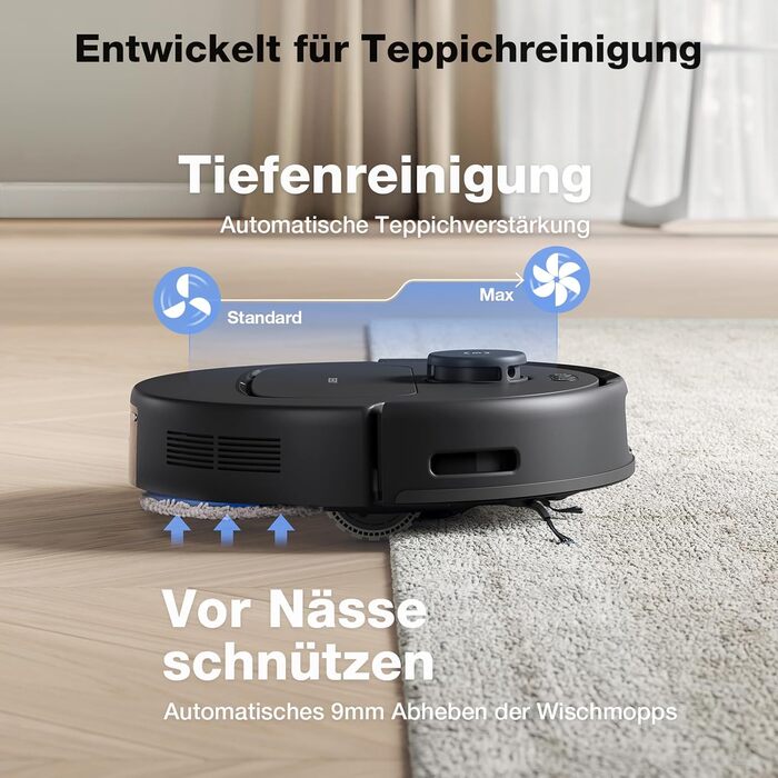 Універсальний вакуумний робот з функцією миття підлоги, потужність всмоктування 10 000 Па, технологія ZeroTangle 2.0, очищення кра