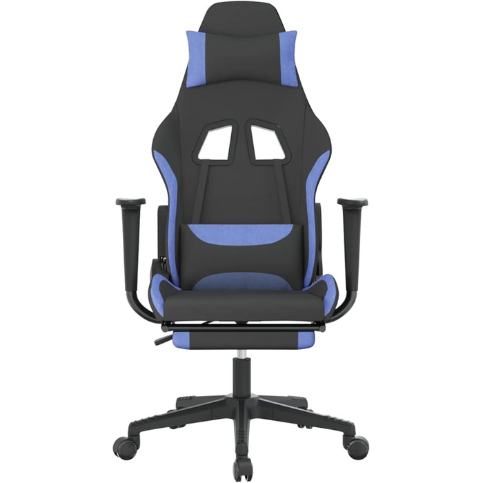 Ігрове крісло з підставкою для ніг, крісло для ПК, ігрове крісло, крісло для геймерів, крісла для домашнього офісу, крісла для ігор, комп&39ютерне крісло, крісло для PlayStation, чорно-синя тканина