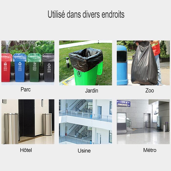 Міцні сміттєві пакети з розсувними ручками, виготовлені з переробленого пластику, максимальна водонепроникність (50 л (8 шт.))