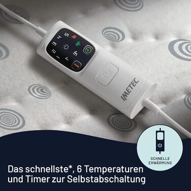 Одноразова ковдра з підігрівом, 150x80 см, низьке енергоспоживання, запатентована технологія, швидкий нагрів, індивідуальна температура, 100 бавовна, Зроблено в Італії, 6-ступінчасте регулювання температури 150 x 80 см