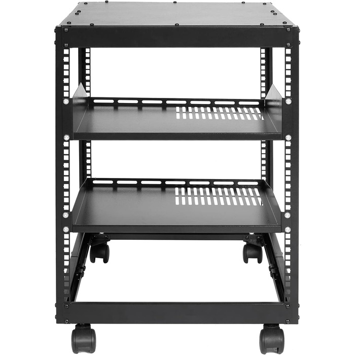 Серверна стійка VEVOR 12U з відкритою рамою, регульована глибина 15-40&39, окремостояча/настінна мережева серверна стійка, 4-стійкова AV-стійка з колесами для всього вашого мережевого ІТ-обладнання, AV-обладнання, 23 x 20,1 x 24,6 дюйма