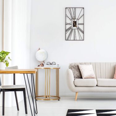 Журнальний столик Relaxdays MARMO, круглий, метал та МДФ, білий/золотий для вітальні, під мармур, ВxГ 51 x 41 см Білий, Золотий