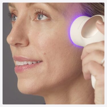 Ручний масажер для обличчя - Компактний електричний прилад для догляду за обличчям та шкірою - Лікування 8 в 1 за допомогою мікроструму та світлодіодних кілець - 4-е покоління - Чорний