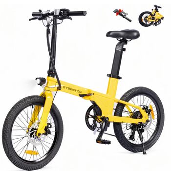 Складаний електровелосипед C10 20 дюймів, вага лише 18,6 кг, двигун 250 Вт, акумулятор 345,6 Втгод, електровелосипед із 7-швидкісною коробкою передач Shimano, запас ходу до 100 км, швидкість 25 км/год, РК-дисплей, ідеально підходить для поїздок на автофур