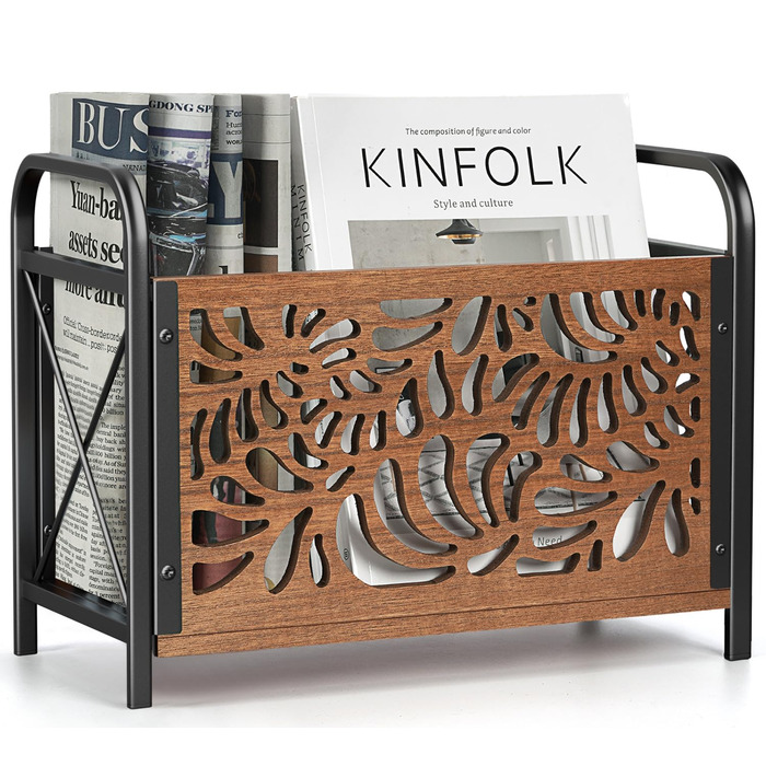 Дерев&39яна підставка для газет, сучасний тримач для журналів, елегантна підставка для журналів у скелетному візерунку, кошик для зберігання, колекціонер журналів, органайзер для зберігання каталогів, 33x26x17 см