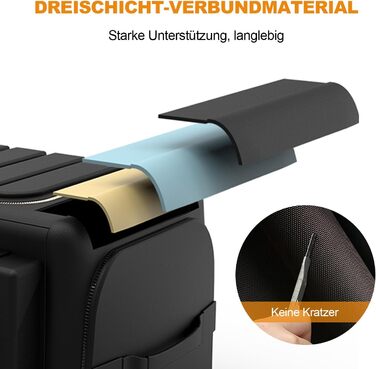 Органайзер для багажника ErgoCar, сумка для автомобіля з оксфорду, трьохсекційний, складаний, великої місткості, для авто/позашляховика/вантажівки (чорний, 70 л з бічними кишенями) Чорний 70л з бічними кишенями