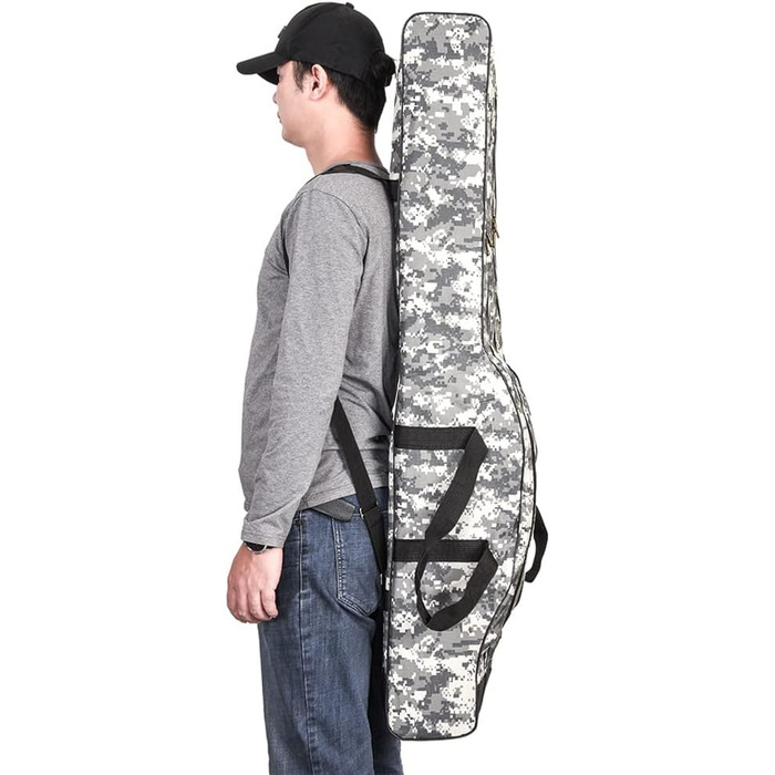 Шарова сумка для риболовлі doorslay, портативна сумка для риболовлі, сумка для вудки, складна сумка для вудки, чохол для вудки, дорожня сумка для зберігання рибальських снастей, 120/150 см (опція) City Camouflage 120 см, 3-