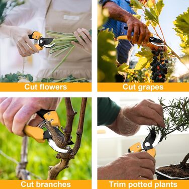 Садові ножиці, секатори SK4, професійні садові ножиці з двостороннім механізмом для рослин, живоплотів та квітів, секатори SK4