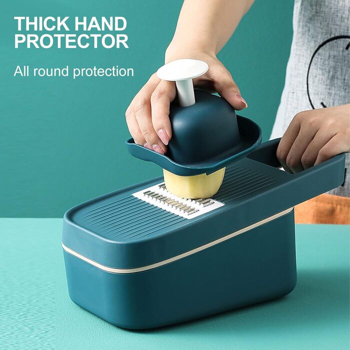 Подрібнювач овочів Tyenaza, багатофункціональний подрібнювач сиру, ручний подрібнювач сиру із захисним кожухом для рук для зливу подрібнених овочів для зберігання