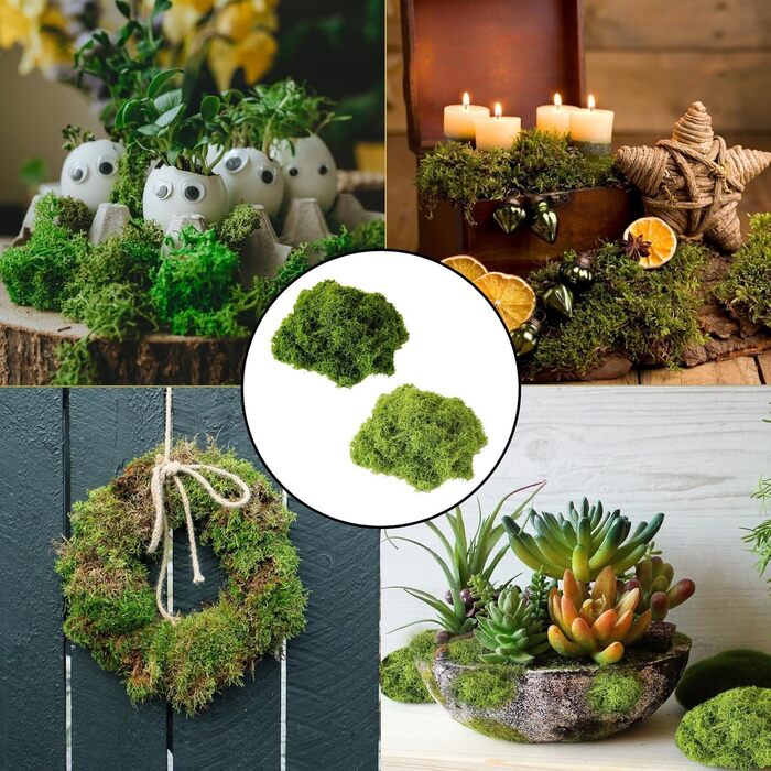 Мох Tcnzdy 100г, мох для рукоділля, штучний мох, мох для декору, міцний мох, штучний мох для рослин, декоративний мох, штучний і штучний мох для рукоділля для прикраси саду