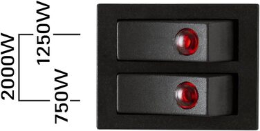 Конвекторний обігрівач TROTEC TCH 20 E Теплова потужність 750 Вт / 1250 Вт / 2000 Вт Електричний радіатор