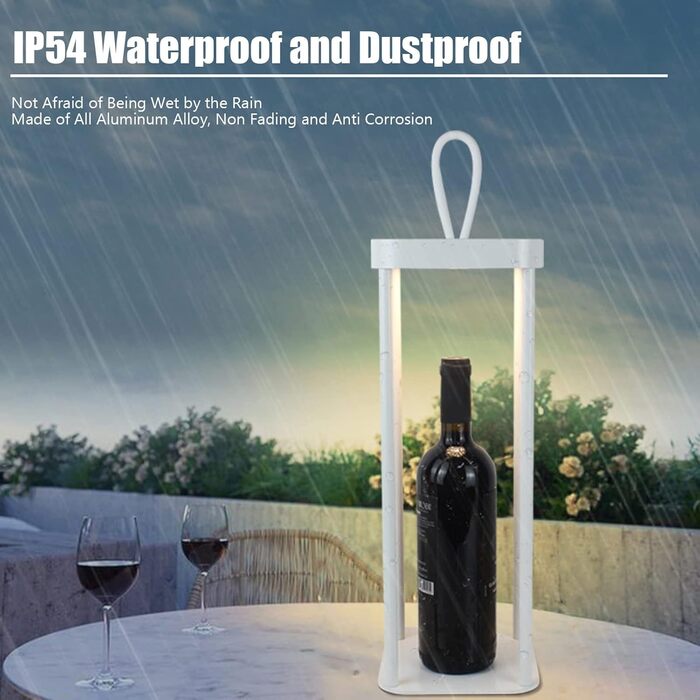 Ліхтар ємністю 5000 мАг, зарядка через USB, 2-рівневе затемнення, бездротова настільна лампа, нековзка основа, світлодіодний нічник для кемпінгу та використання в приміщенні (білий) (Білий)