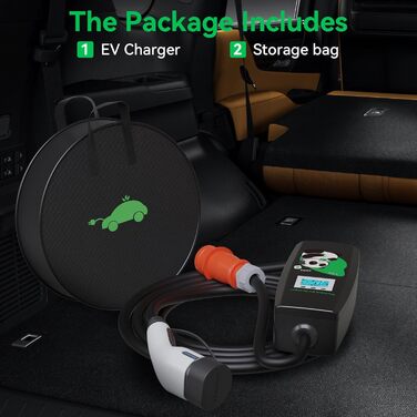 Зарядний кабель KHONS тип 2 з вилкою CEE 5 метрів 6-16А 3 фази 11кВт IP65 Мобільна зарядна станція для настінних коробок за станда