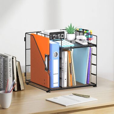 Органайзер для столу та аксесуари, 5-рівневий багатофункціональний тримач для ручок з шухлядою та відділеннями для зберігання, для офісу, школи, дому