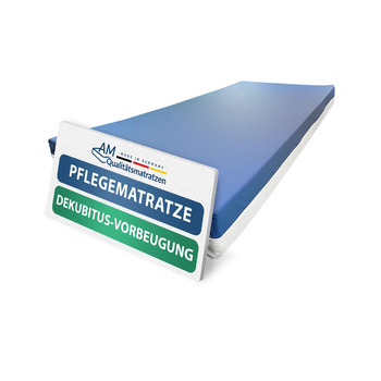 Матрац AM Quality Mattresses для профілактики пролежнів для ліжка для догляду за хворими 90x200 - Виготовлено в Німеччині - Водонепроникний матрац для ліжка для догляду вдома 90x200 см - Преміальний матрац з твердими краями 14 сантиметрів 90 x 200 см