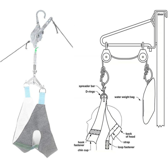 Шийний ремінь Набір для витягування шийного відділу Професійний пристрій для витягування шиї для домашнього болю в плечах шиї Біль у шиї Підтримка шиї Фіксуючий тракційний пристрій