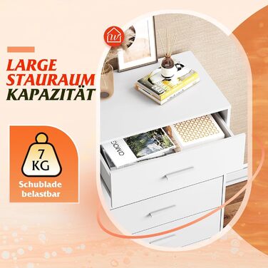 Дерев&39яний комод WLIVE для спальні з 4 шухлядами, тумбочка біля ліжка, комод, високий комод з міцним металевим каркасом для передпокою, вітальні, шафи, білий